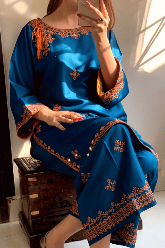 Biya mirror worked embroidery 2pcs