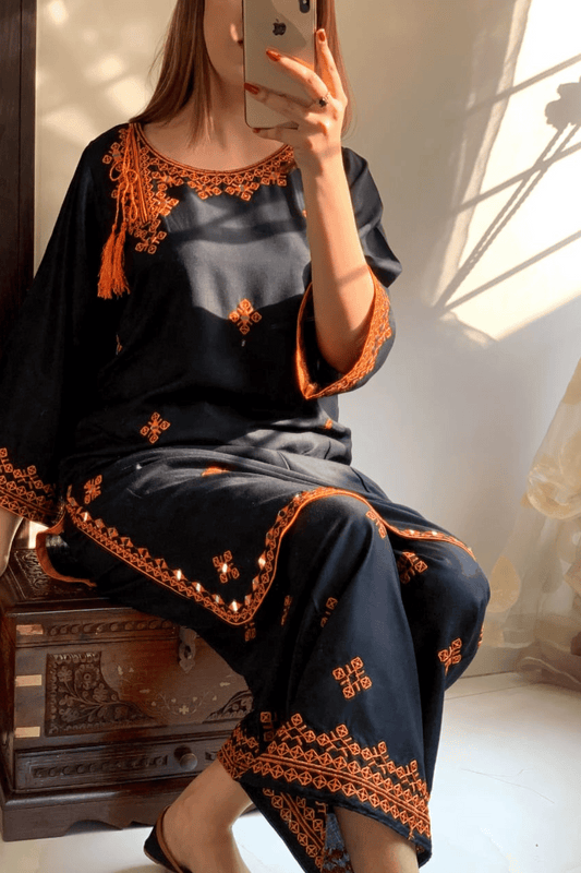 Biya mirror worked embroidery 2pcs